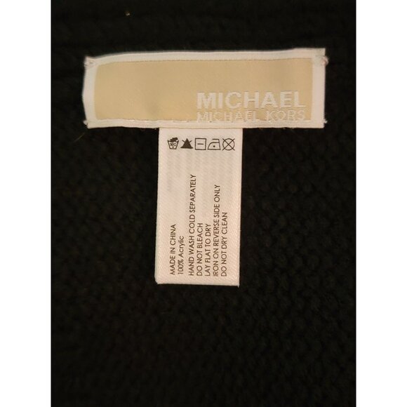 Michael Kors Black Knit Scarf With Studded Detailing - Picture 4 of 4